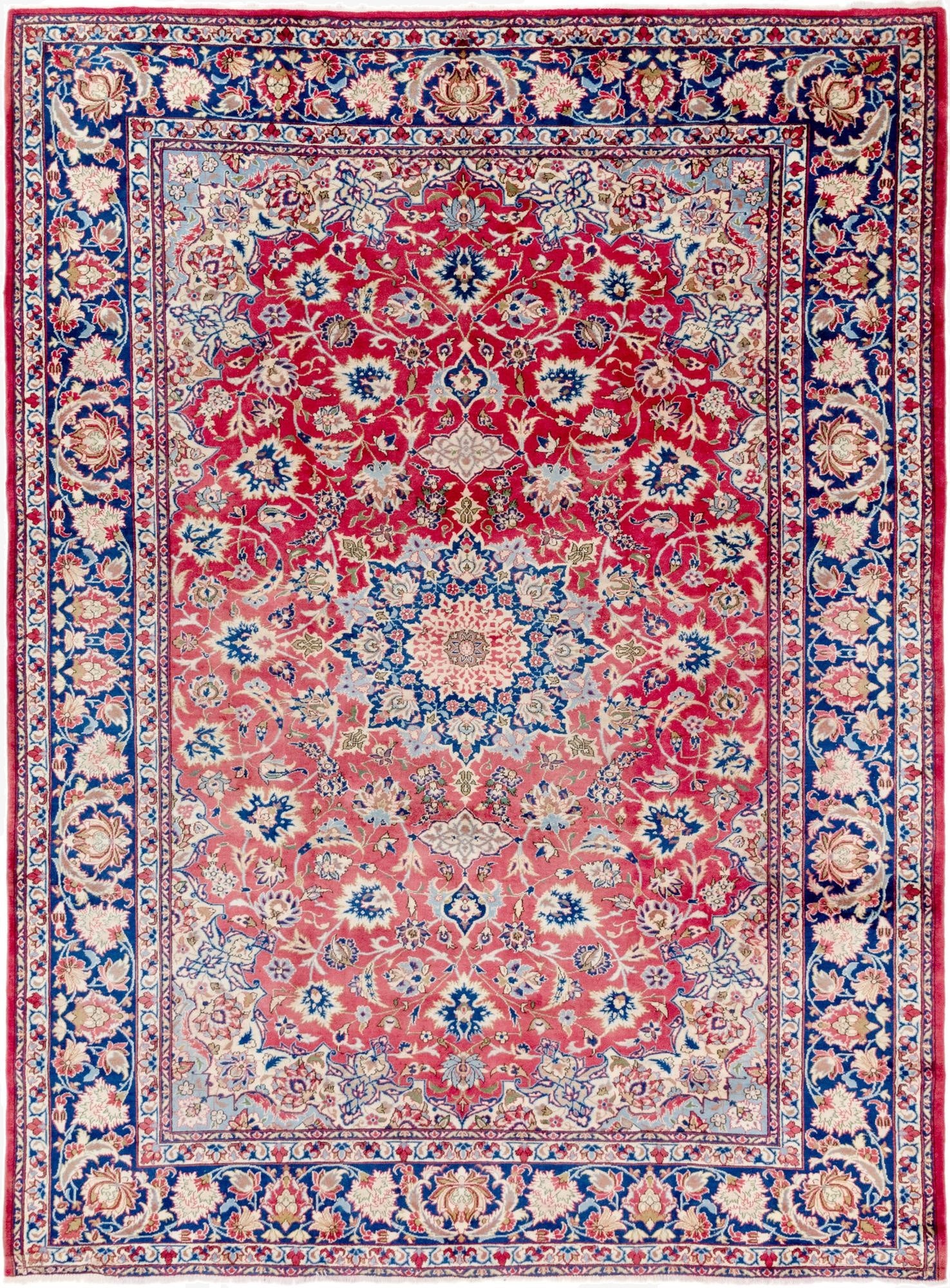  9' 7 x 12' 9  Hand Knotted Isfahan Persian Wool Rug