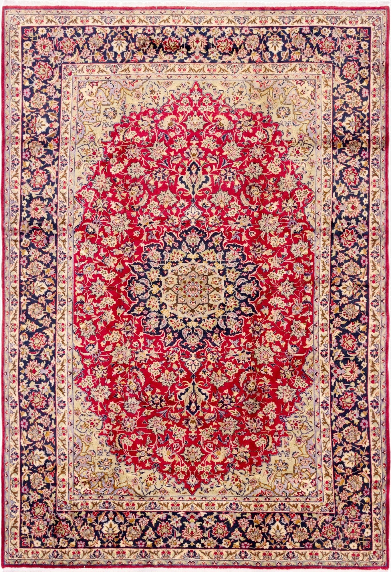  9' 5 x 13' 9  Hand Knotted Isfahan Persian Wool Rug
