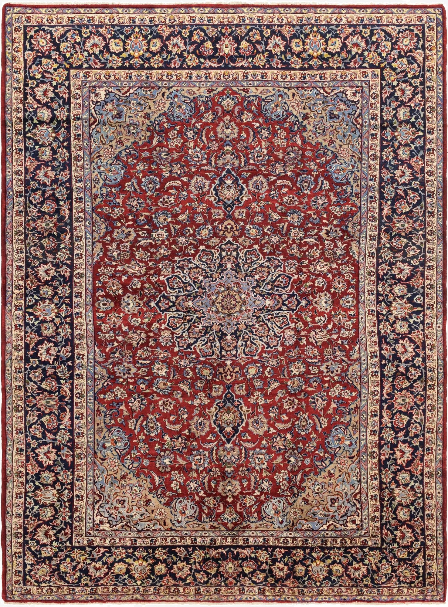  9' 9 x 13' 4  Hand Knotted Isfahan Persian Wool Rug