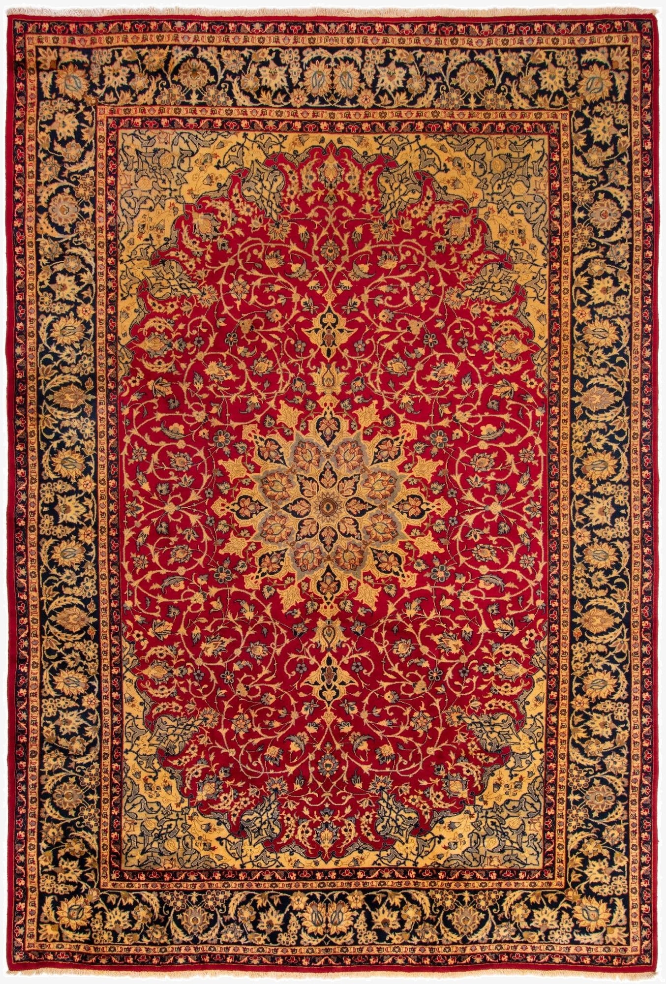  8' 10 x 12' 10  Hand Knotted Isfahan Persian Wool Rug