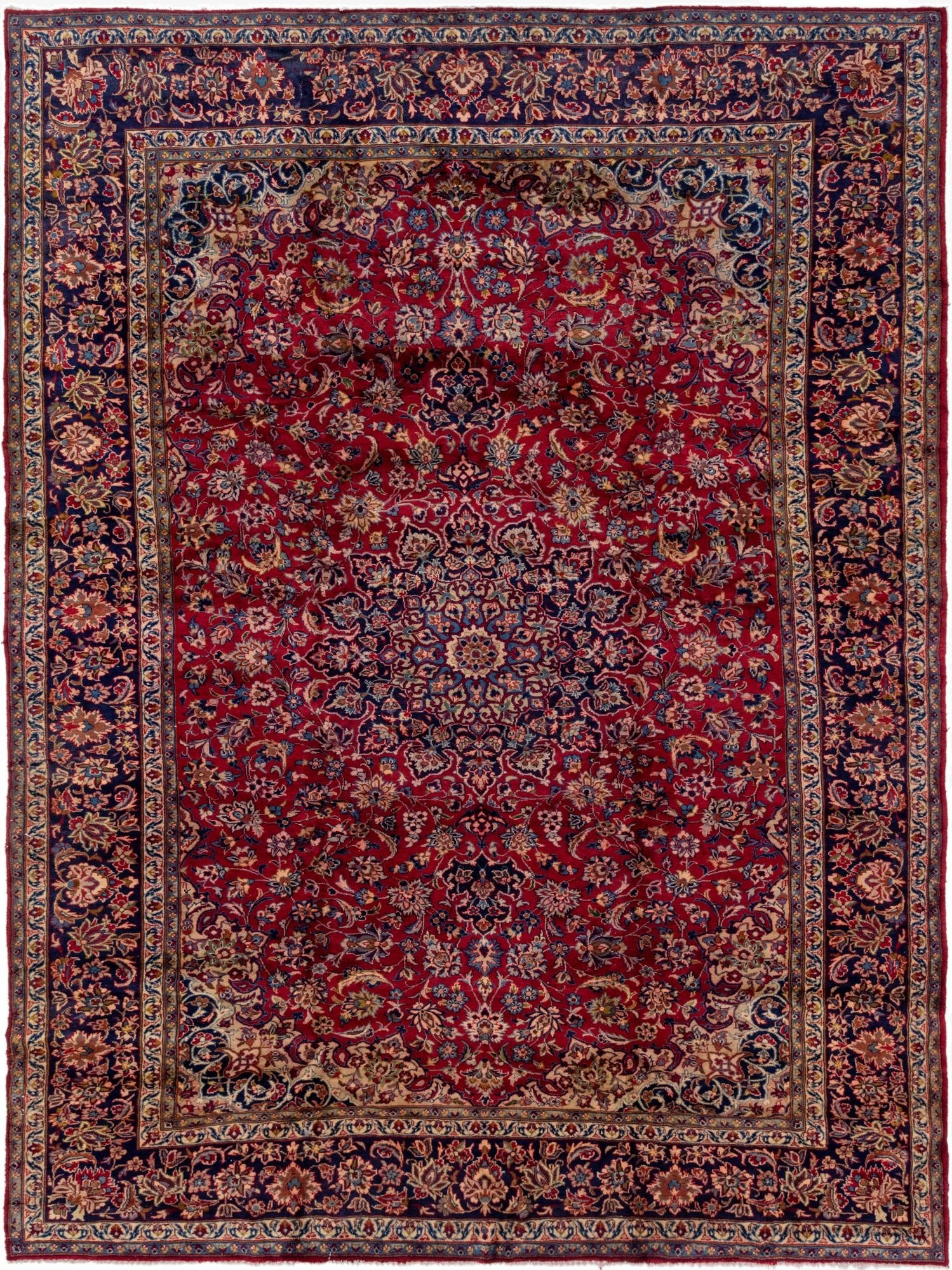  9' 9 x 13'  Hand Knotted Isfahan Persian Wool Rug