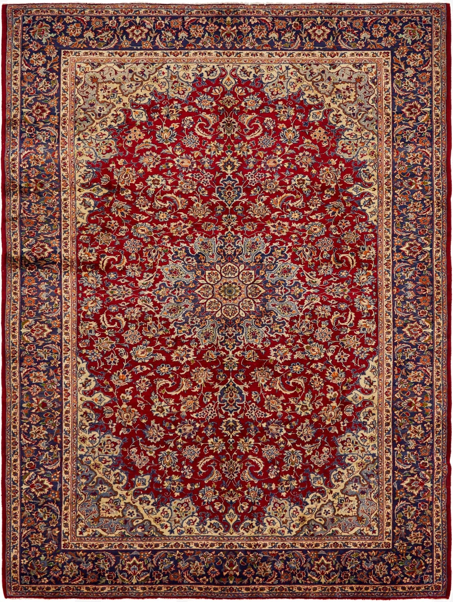  9' 10 x 13' 2  Hand Knotted Isfahan Persian Wool Rug