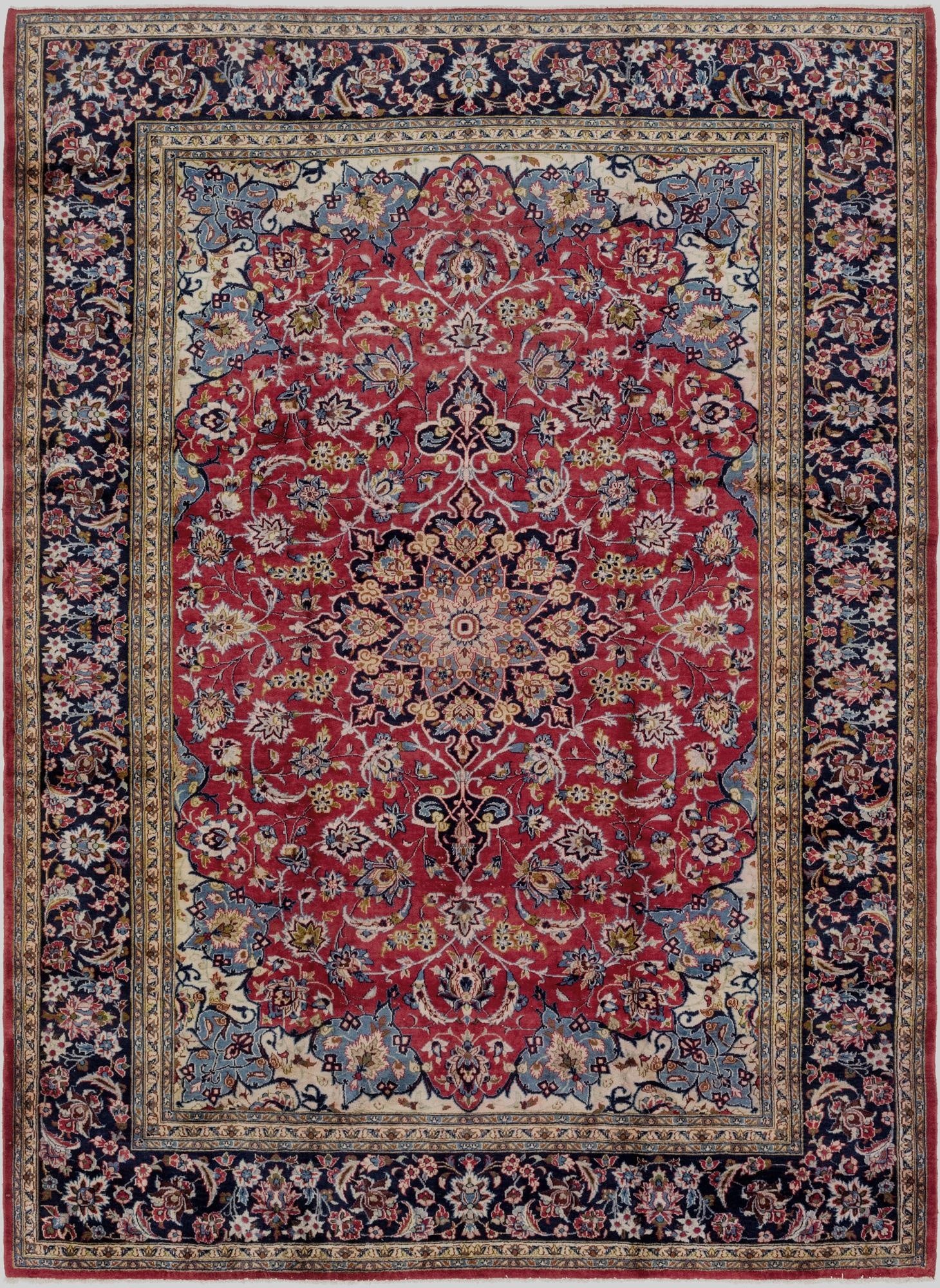  9' 6 x 13' 4  Hand Knotted Isfahan Persian Wool Rug