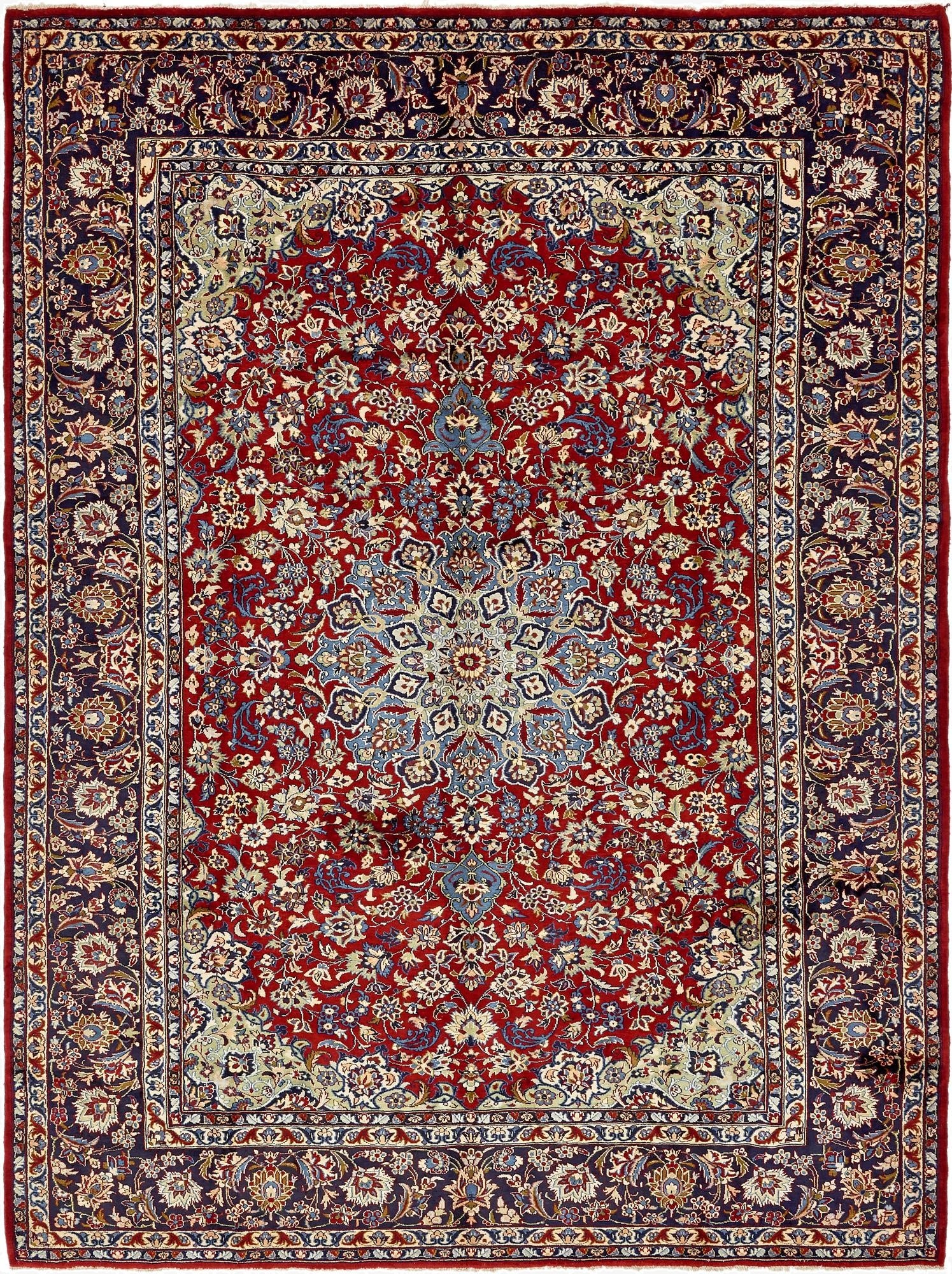  10' x 13' 3  Hand Knotted Isfahan Persian Wool Rug