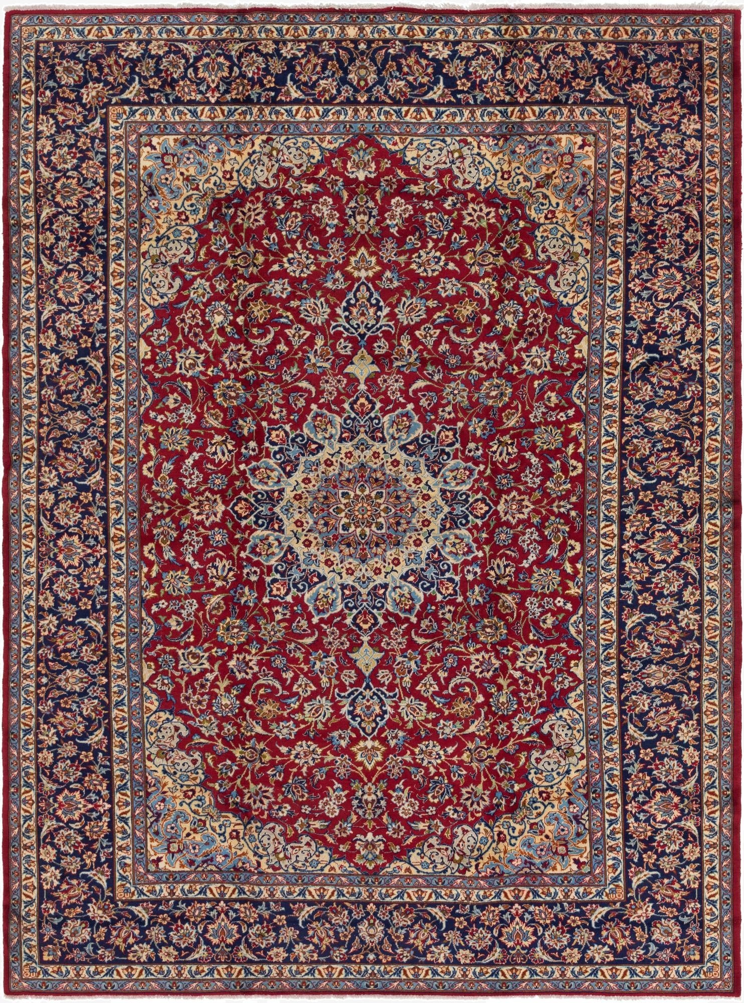  9' 10 x 13' 7  Hand Knotted Isfahan Persian Wool Rug