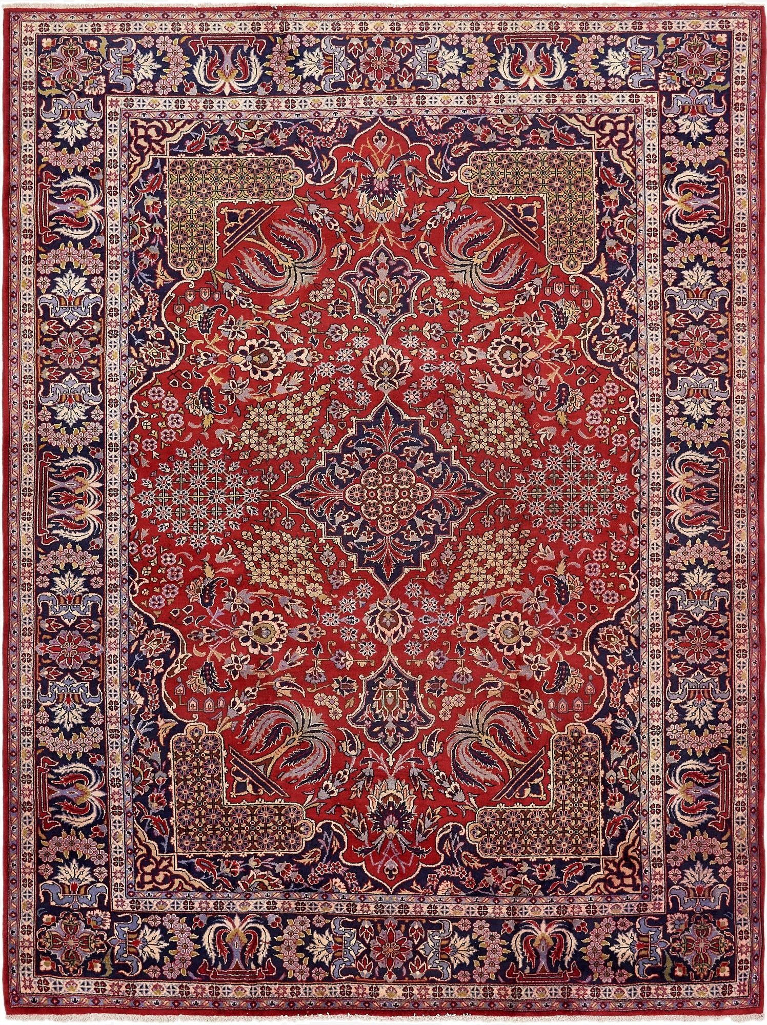  9' 7 x 13'  Hand Knotted Isfahan Persian Wool Rug