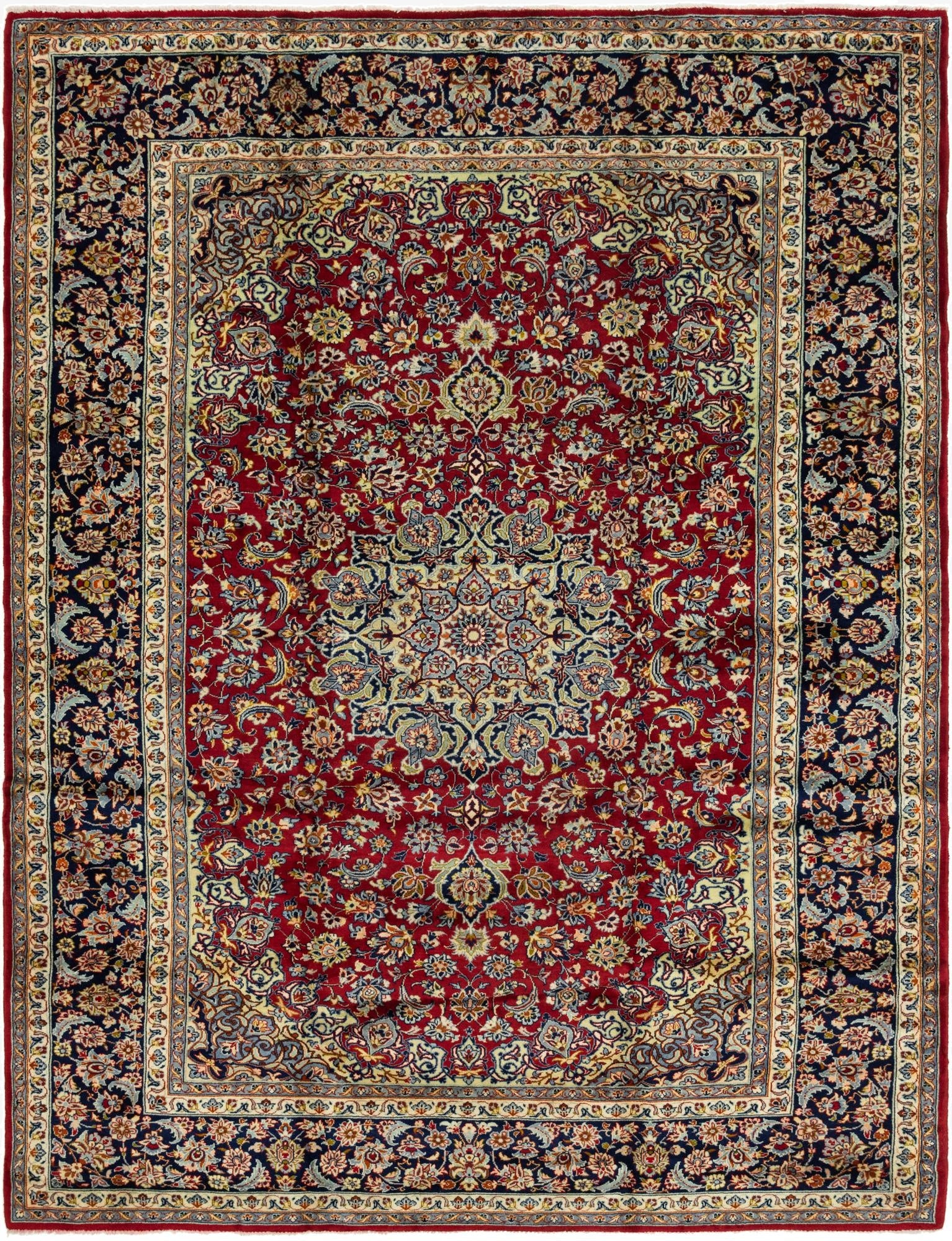  10' 1 x 13' 2  Hand Knotted Isfahan Persian Wool Rug