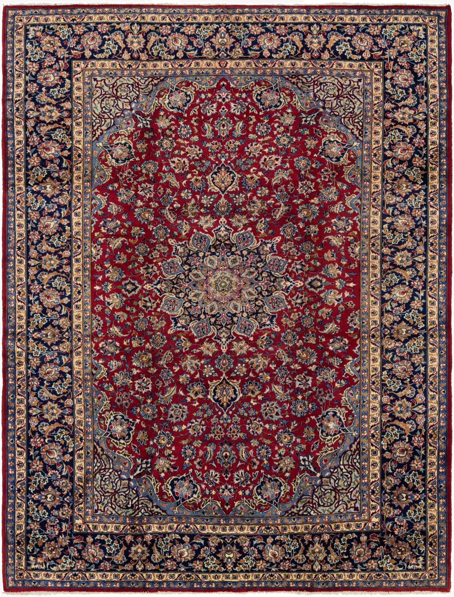  9' 6 x 12' 4  Hand Knotted Isfahan Persian Wool Rug