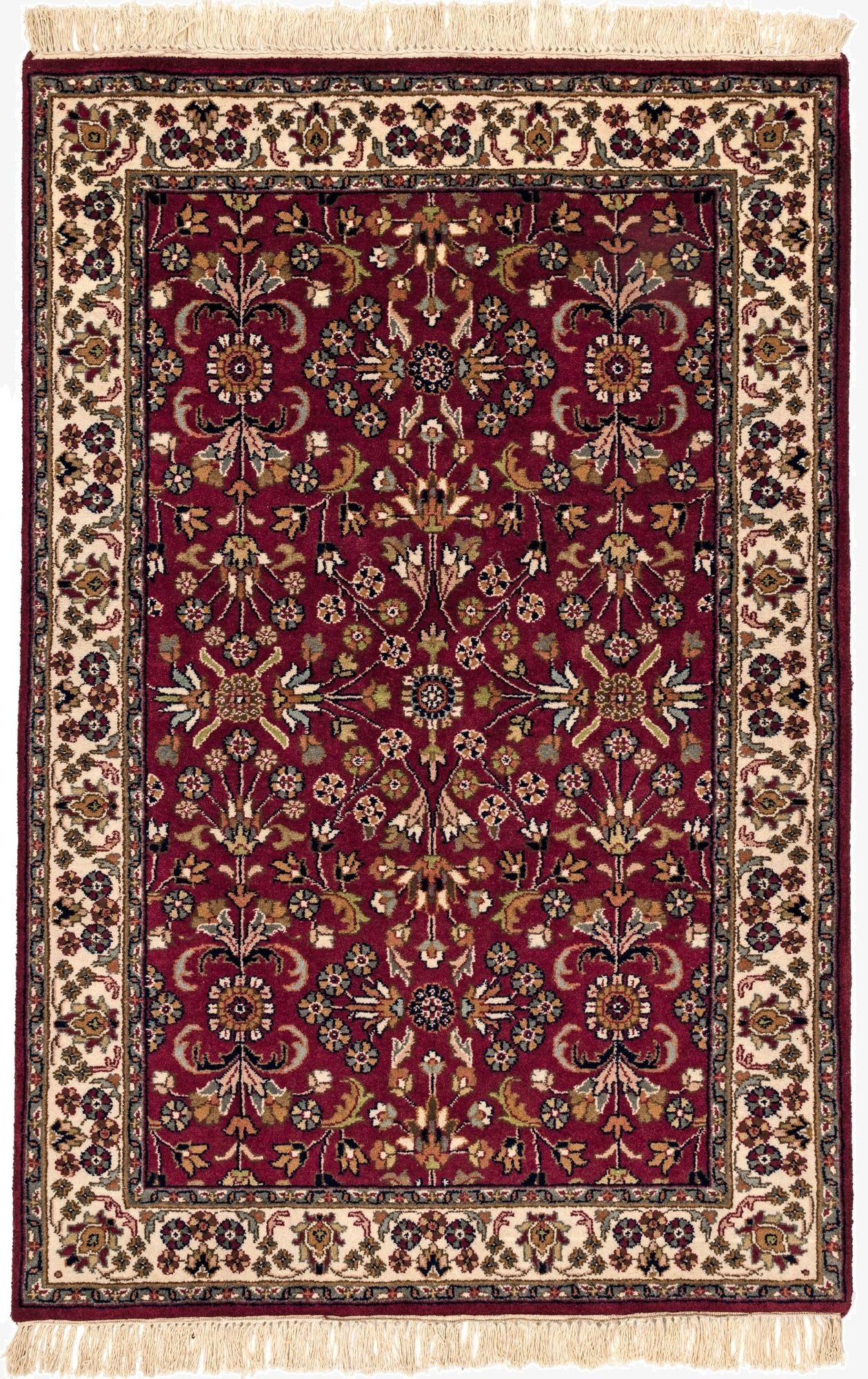  4' x 6'  Hand Knotted Isfahan Wool Rug