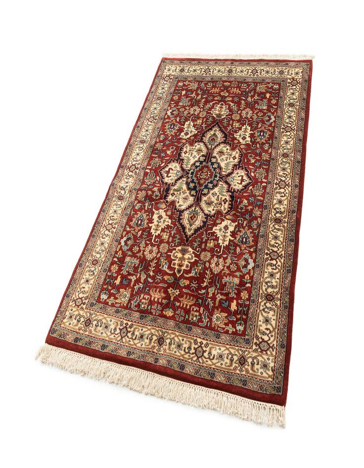 Detail image of  4' 2 x 6' 6  Hand Knotted Jaipur Agra Wool Rug