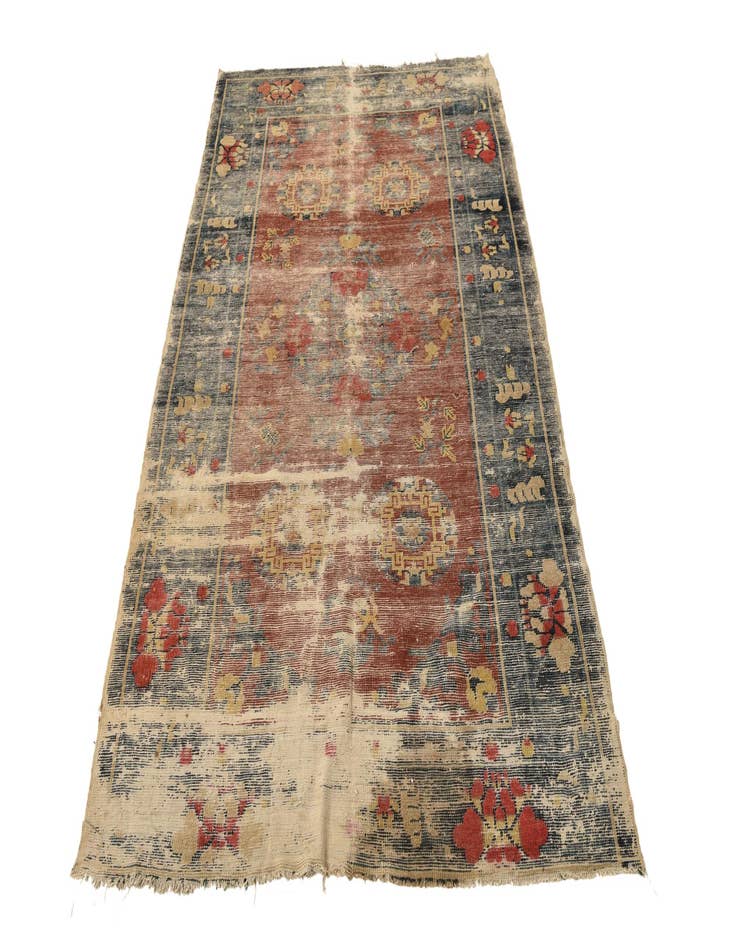 Detail image of  4' 4 x 7'  Hand Knotted Jaipur Agra Wool Rug