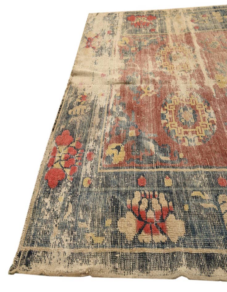 Detail image of  4' 4 x 7'  Hand Knotted Jaipur Agra Wool Rug