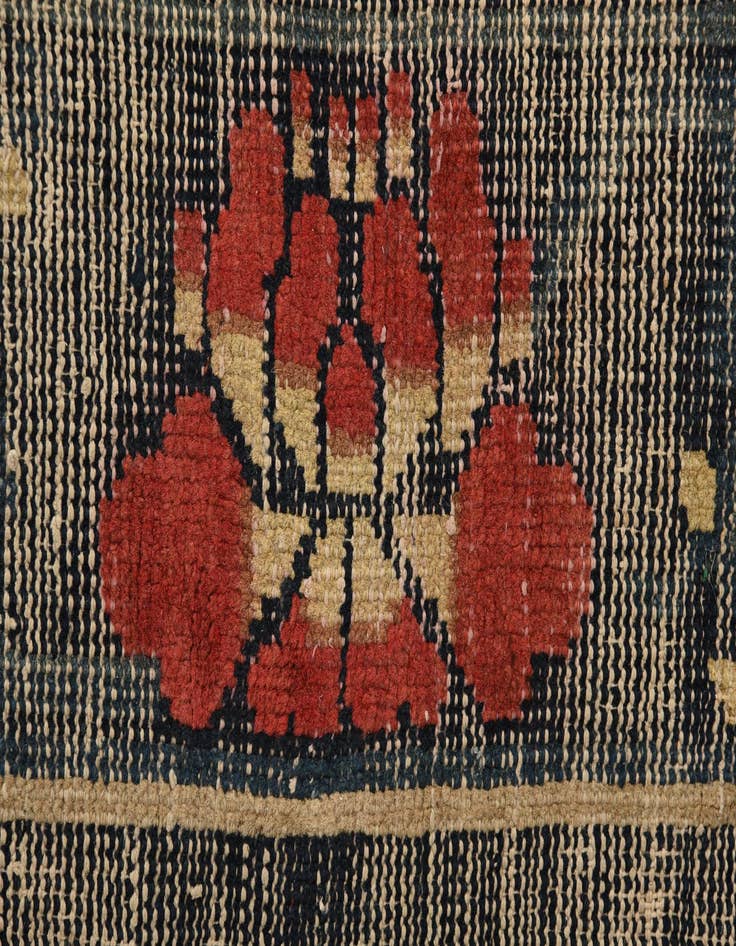 Detail image of  4' 4 x 7'  Hand Knotted Jaipur Agra Wool Rug