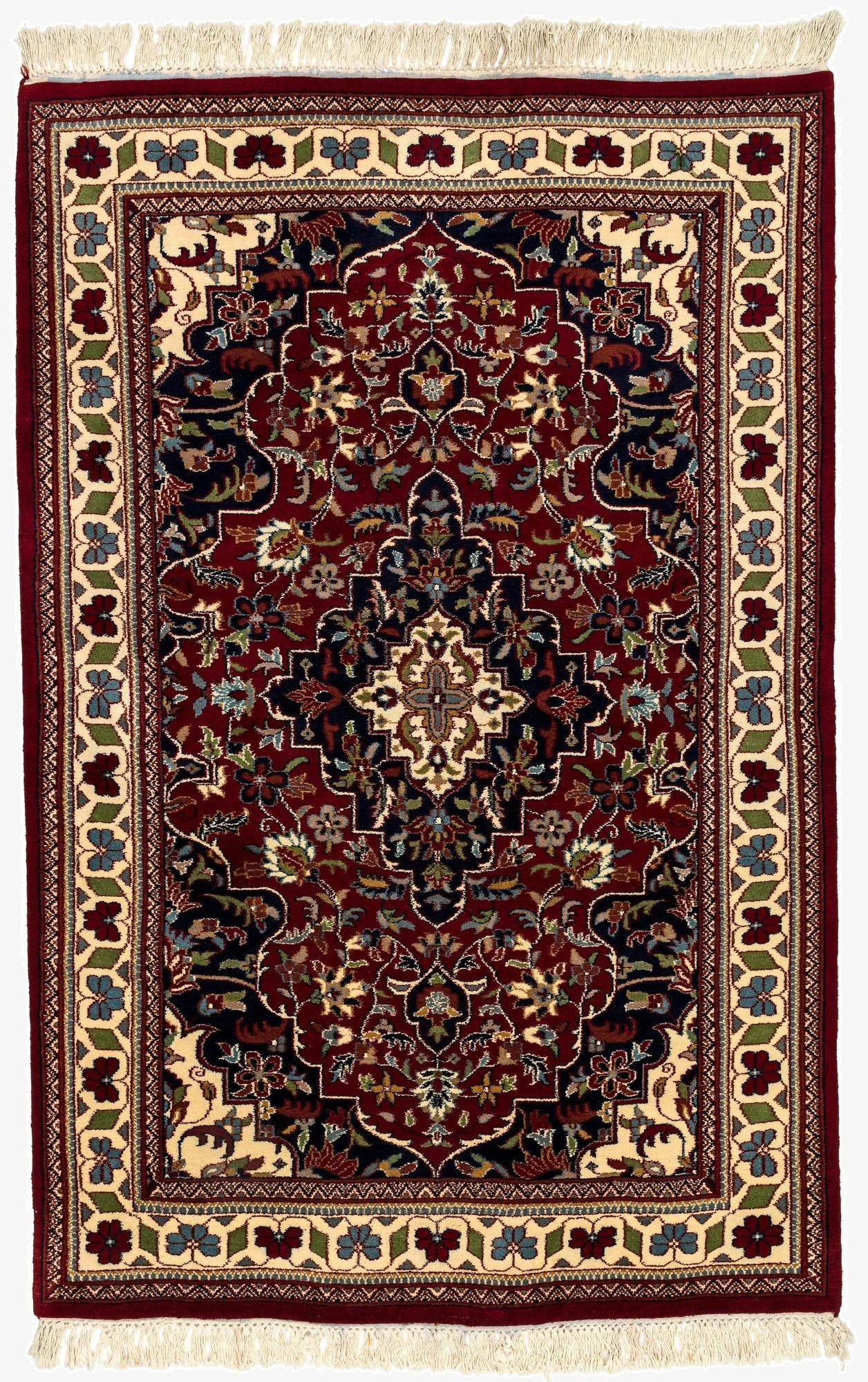  4' x 6' 2  Hand Knotted Jaipur Wool Rug