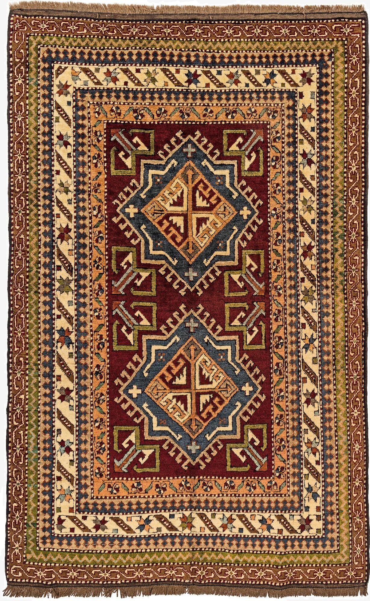  4' 1 x 6' 4  Hand Knotted Kars Wool Rug