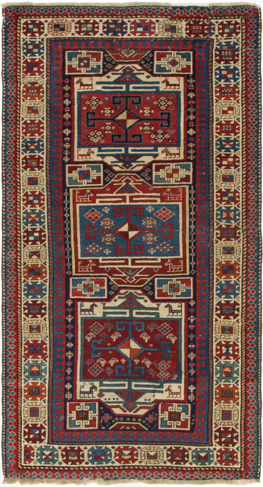  3' 7 x 6' 10  Hand Knotted Kars Wool Rug