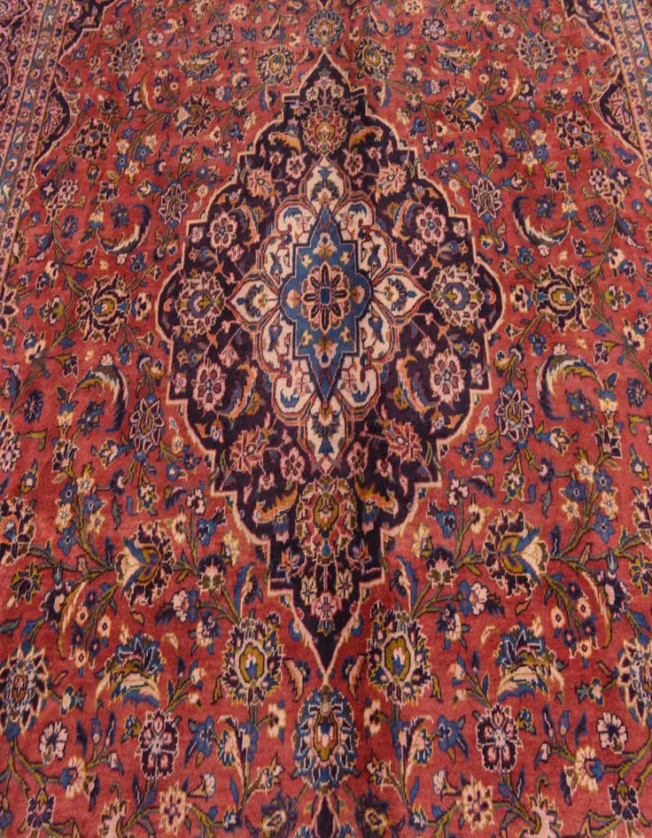 Detail image of 9' 9 x 13' 3 Hand Knotted Kashan Persian Wool Rug