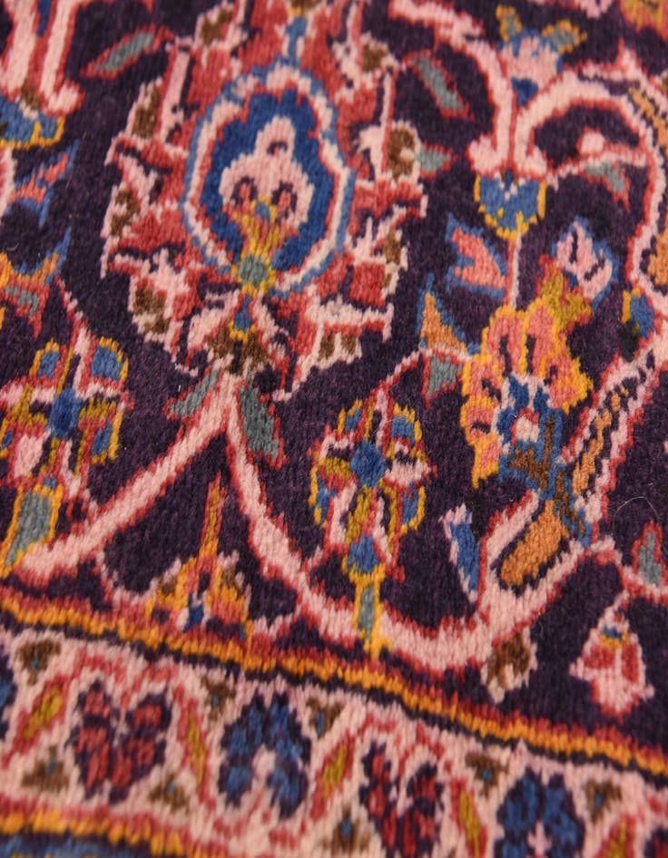 Detail image of 9' 9 x 13' 3 Hand Knotted Kashan Persian Wool Rug