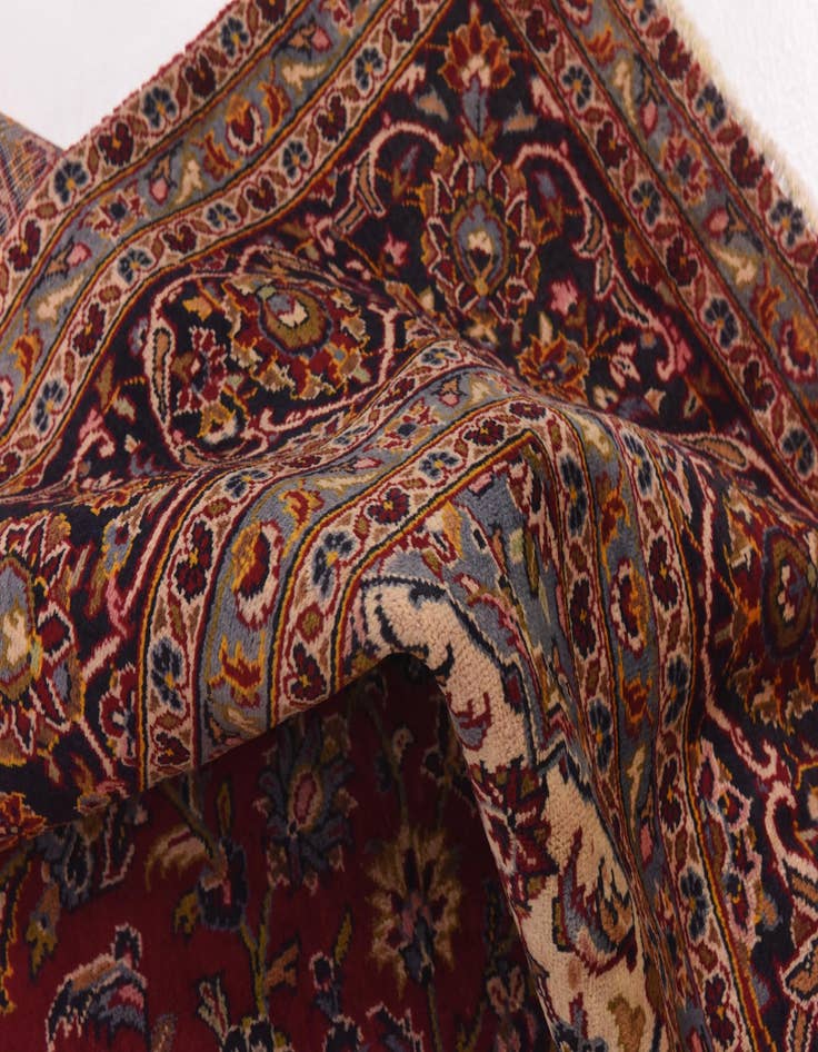 Detail image of  9' 7 x 13' 3  Hand Knotted Kashan Persian Wool Rug