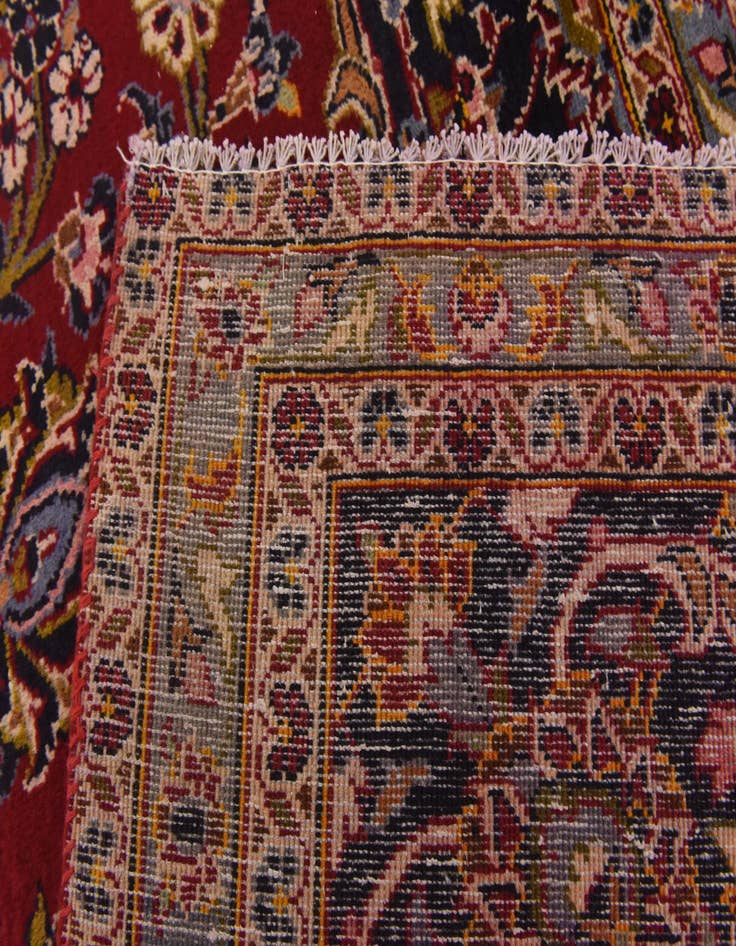 Detail image of  9' 7 x 13' 3  Hand Knotted Kashan Persian Wool Rug