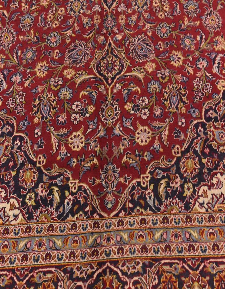 Detail image of  9' 7 x 13' 3  Hand Knotted Kashan Persian Wool Rug