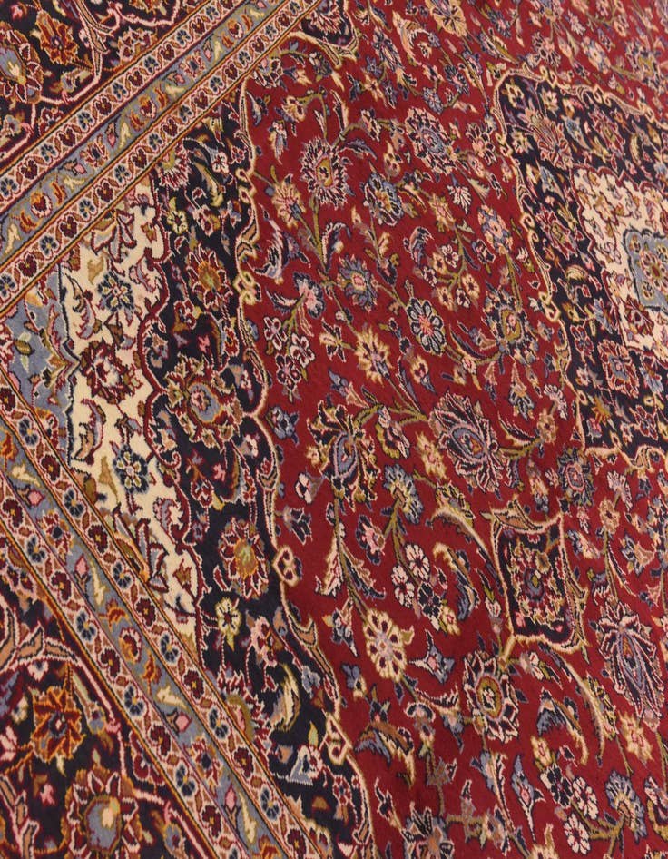 Detail image of  9' 7 x 13' 3  Hand Knotted Kashan Persian Wool Rug