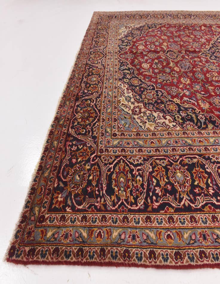 Detail image of  9' 7 x 13' 3  Hand Knotted Kashan Persian Wool Rug