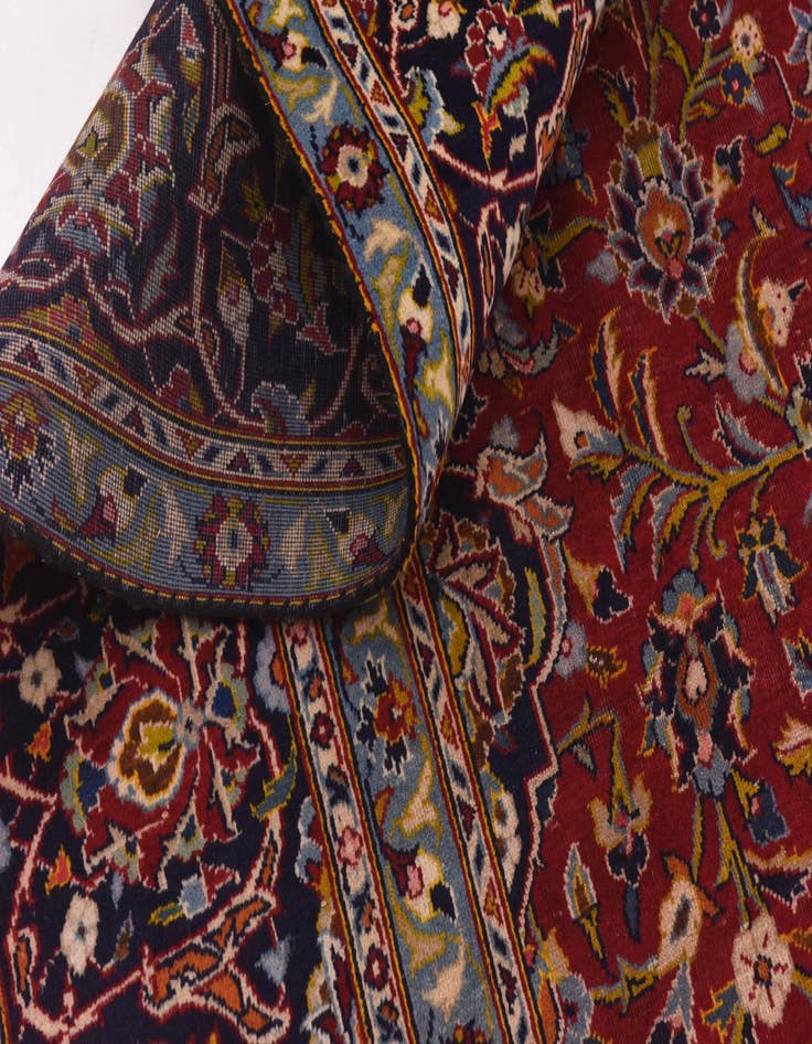 Detail image of  9' 8 x 13' 7  Hand Knotted Kashan Persian Wool Rug