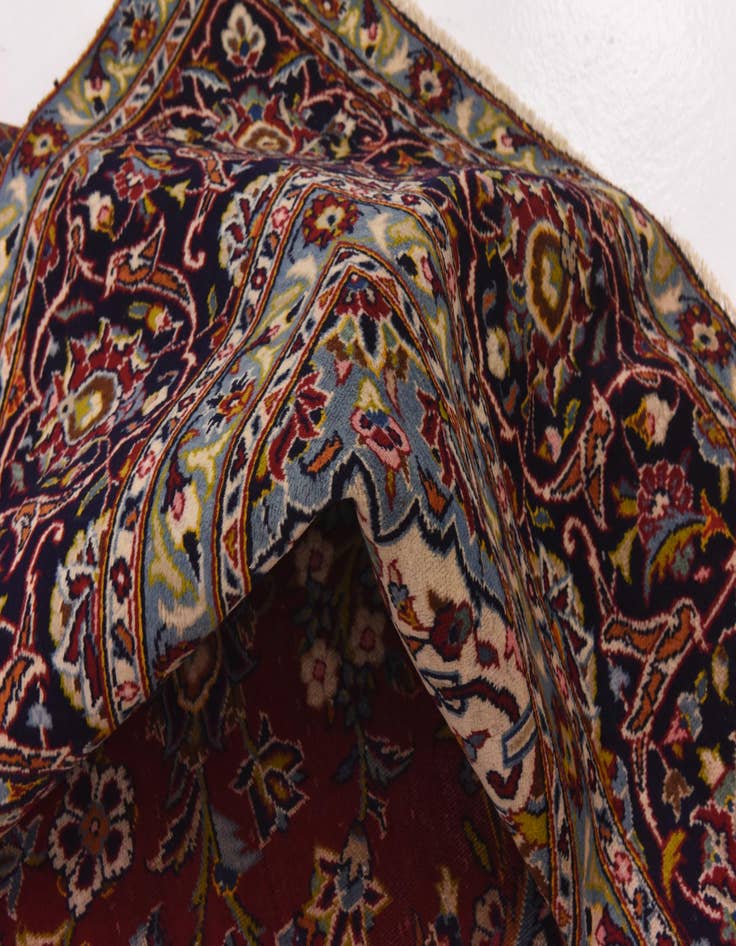 Detail image of  9' 8 x 13' 7  Hand Knotted Kashan Persian Wool Rug