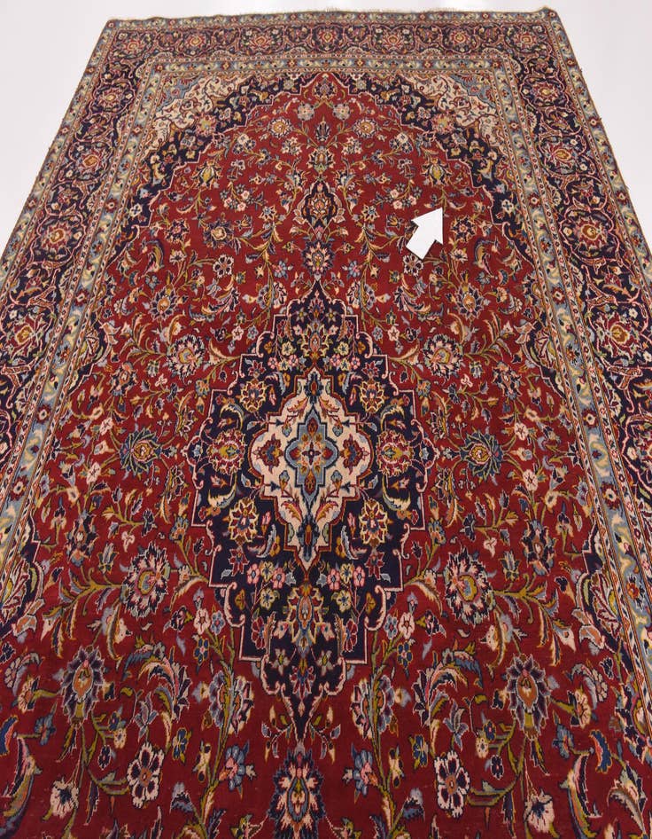 Detail image of  9' 8 x 13' 7  Hand Knotted Kashan Persian Wool Rug