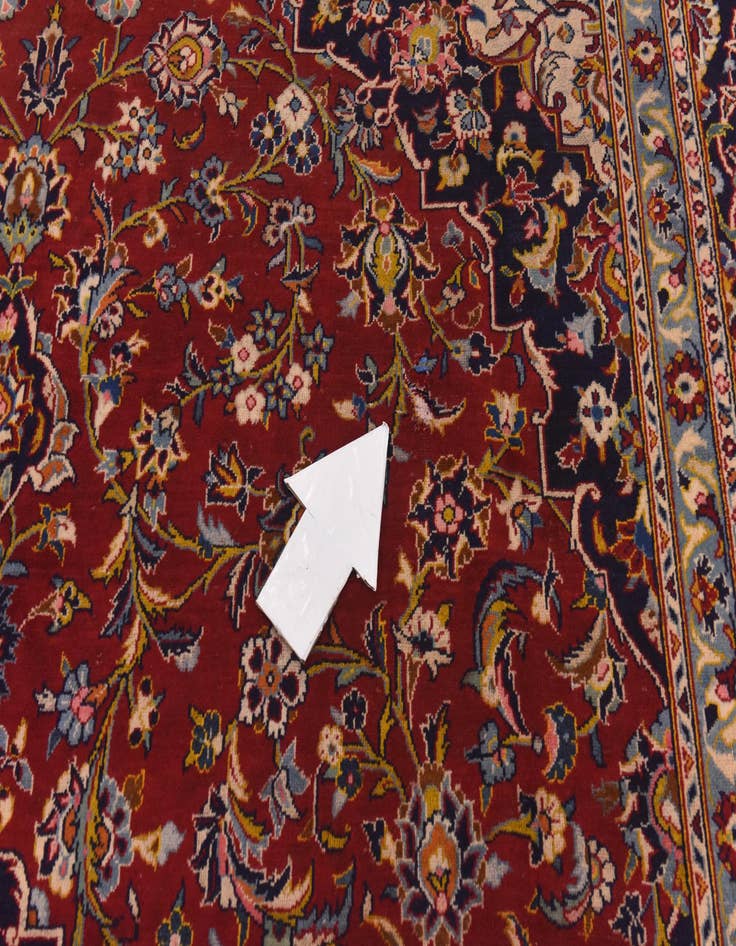 Detail image of  9' 8 x 13' 7  Hand Knotted Kashan Persian Wool Rug