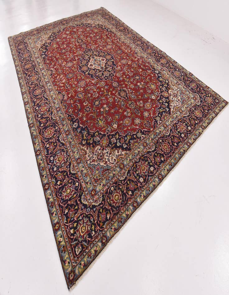 Detail image of  9' 8 x 13' 7  Hand Knotted Kashan Persian Wool Rug