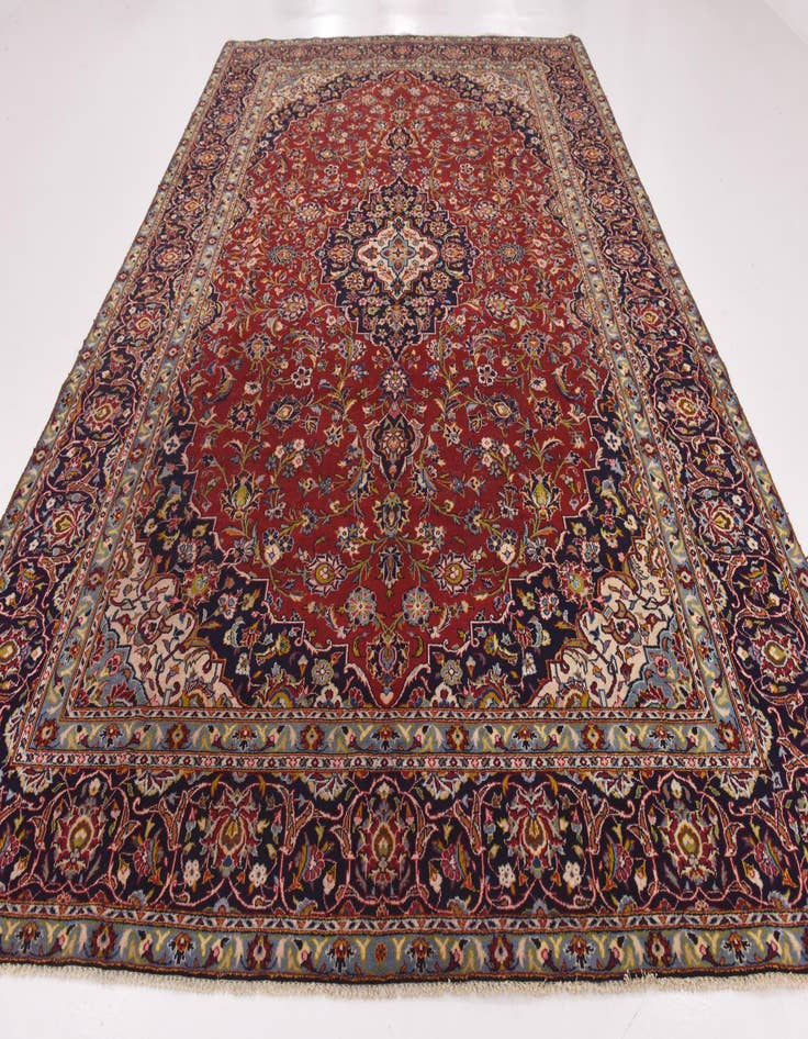 Detail image of  9' 8 x 13' 7  Hand Knotted Kashan Persian Wool Rug