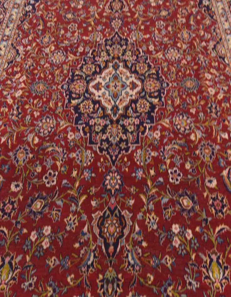 Detail image of  9' 8 x 13' 7  Hand Knotted Kashan Persian Wool Rug