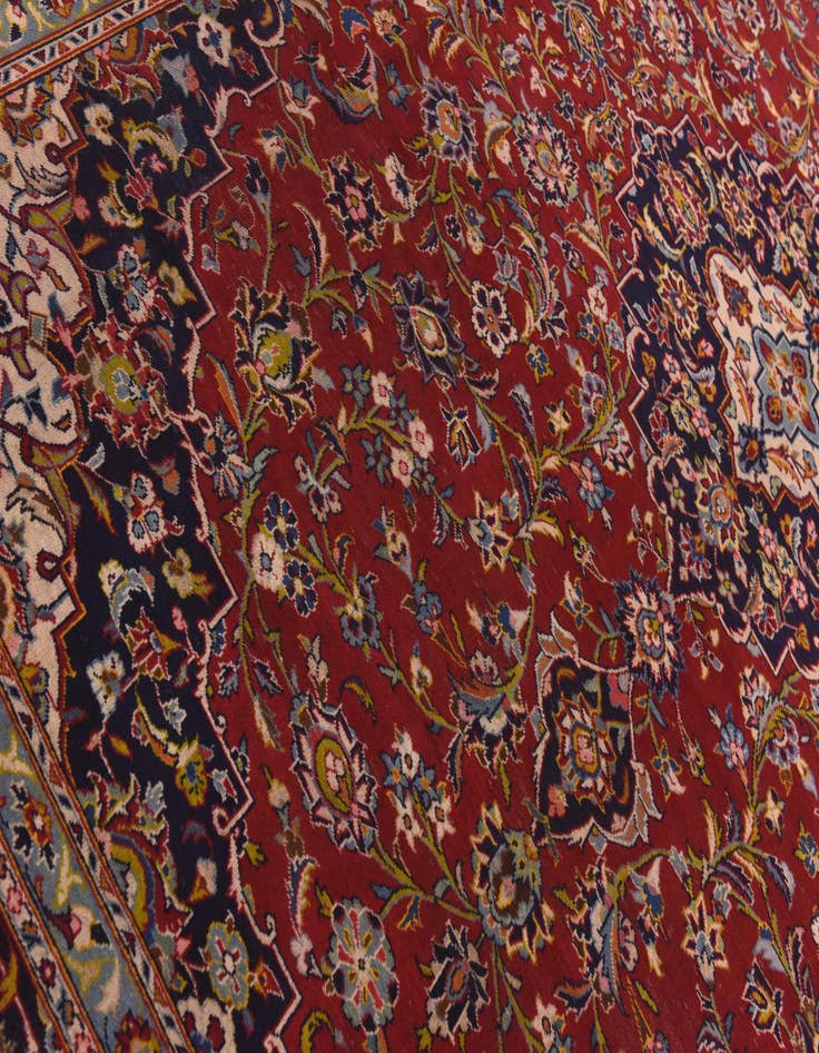 Detail image of  9' 8 x 13' 7  Hand Knotted Kashan Persian Wool Rug