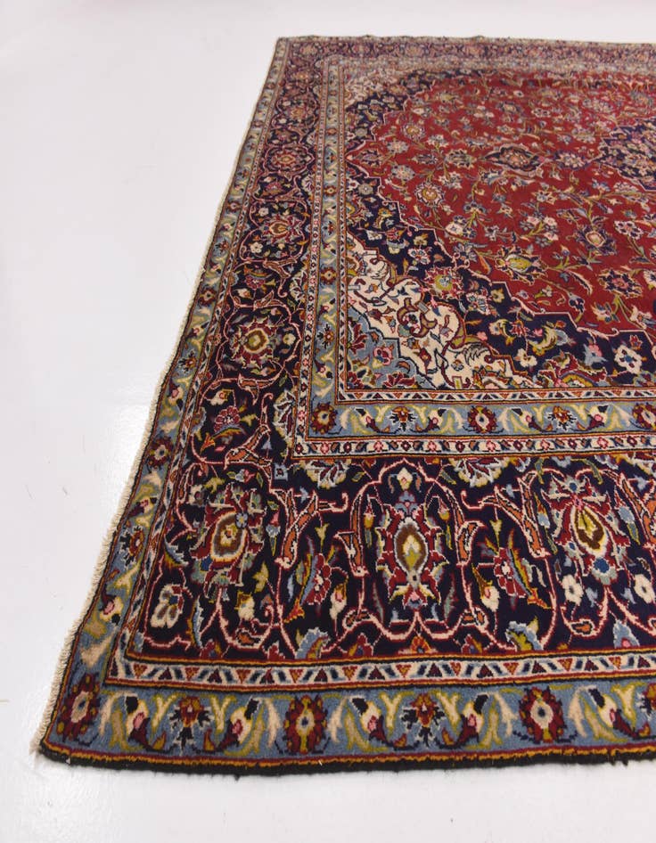 Detail image of  9' 8 x 13' 7  Hand Knotted Kashan Persian Wool Rug