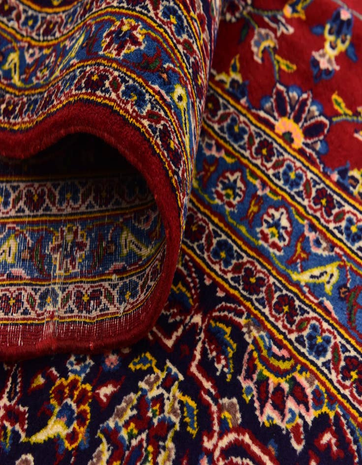 Detail image of  10' x 12' 10  Hand Knotted Kashan Persian Wool Rug