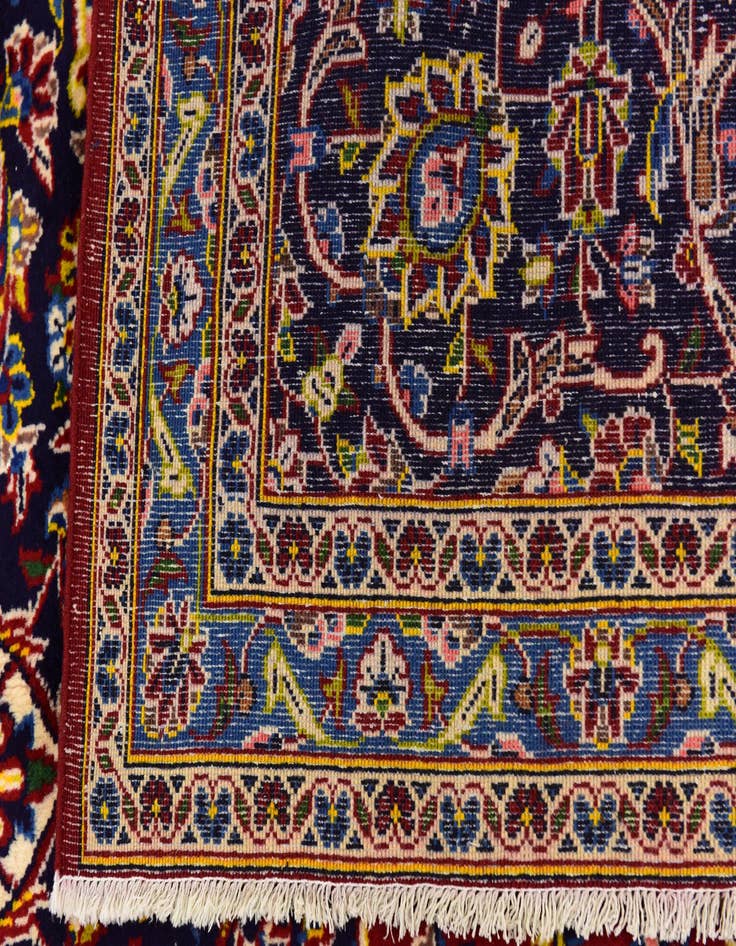 Detail image of  10' x 12' 10  Hand Knotted Kashan Persian Wool Rug