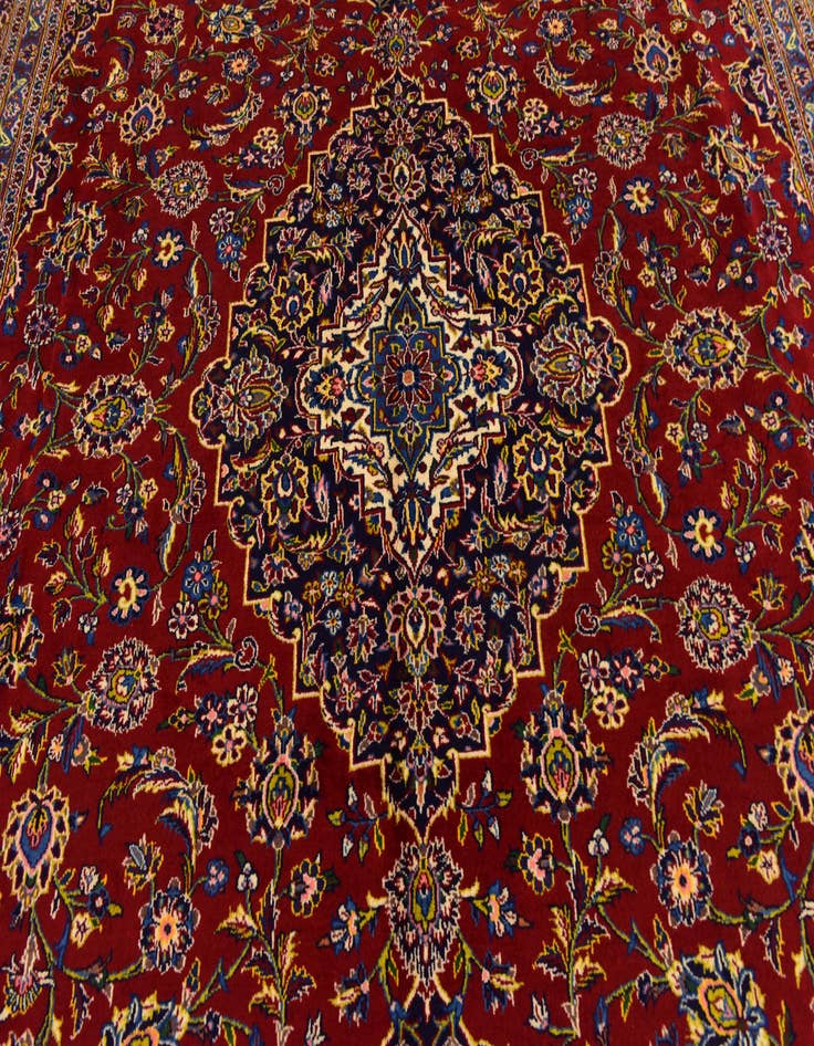 Detail image of  10' x 12' 10  Hand Knotted Kashan Persian Wool Rug