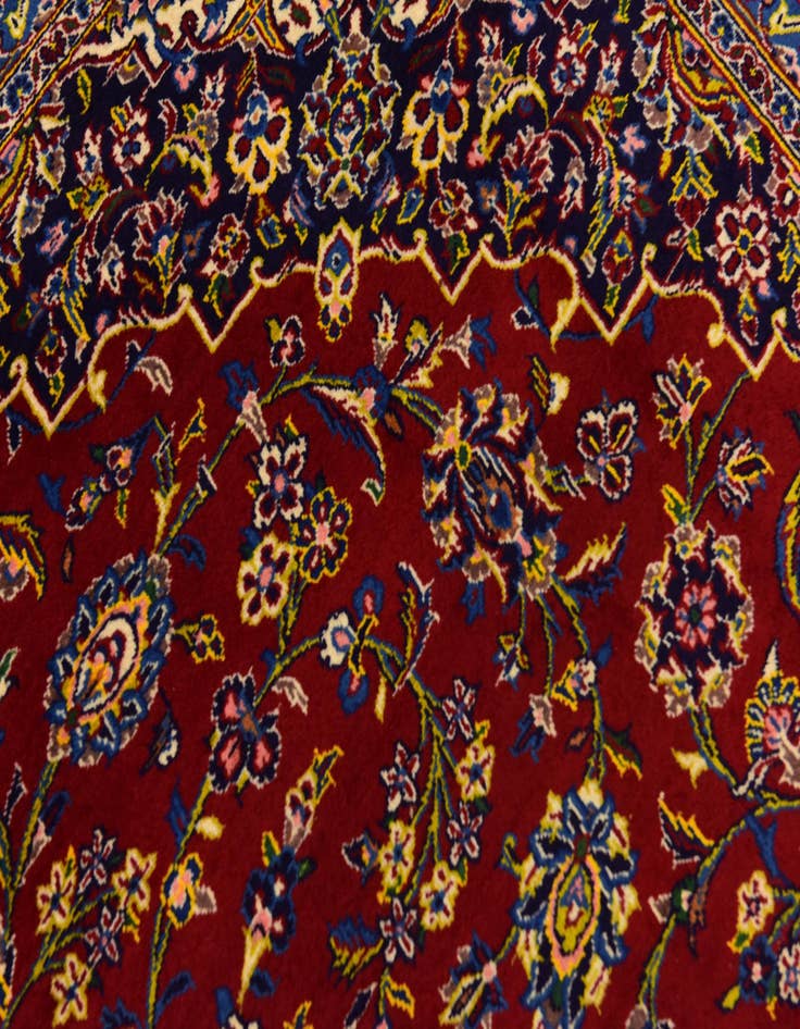 Detail image of  10' x 12' 10  Hand Knotted Kashan Persian Wool Rug