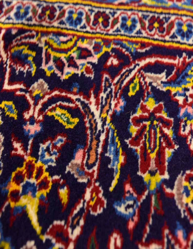 Detail image of  10' x 12' 10  Hand Knotted Kashan Persian Wool Rug