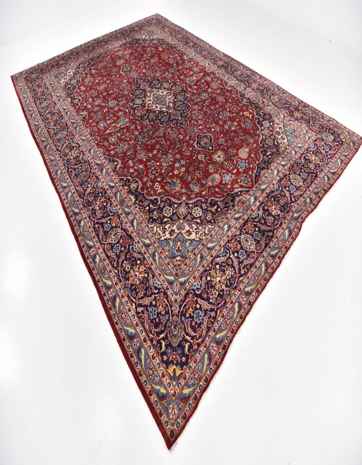 Detail image of  9' 7 x 13' 3  Hand Knotted Kashan Persian Wool Rug