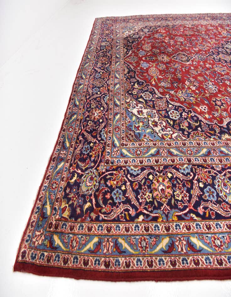 Detail image of  9' 7 x 13' 3  Hand Knotted Kashan Persian Wool Rug