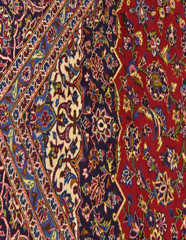 Detail image of  8' x 11' 7  Hand Knotted Kashan Persian Wool Rug