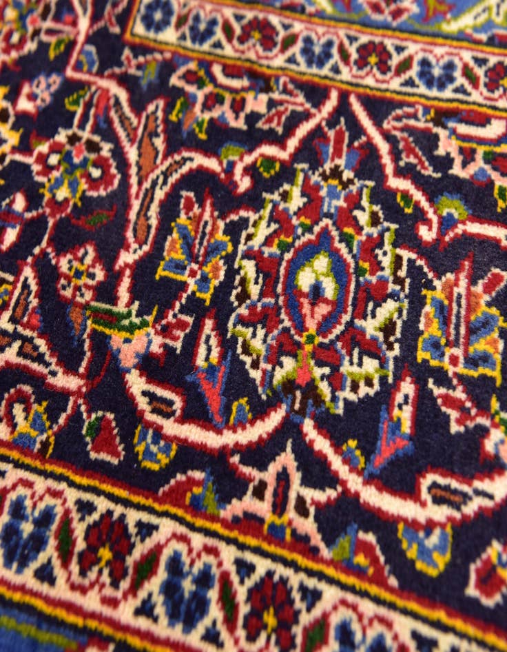 Detail image of  8' x 11' 7  Hand Knotted Kashan Persian Wool Rug