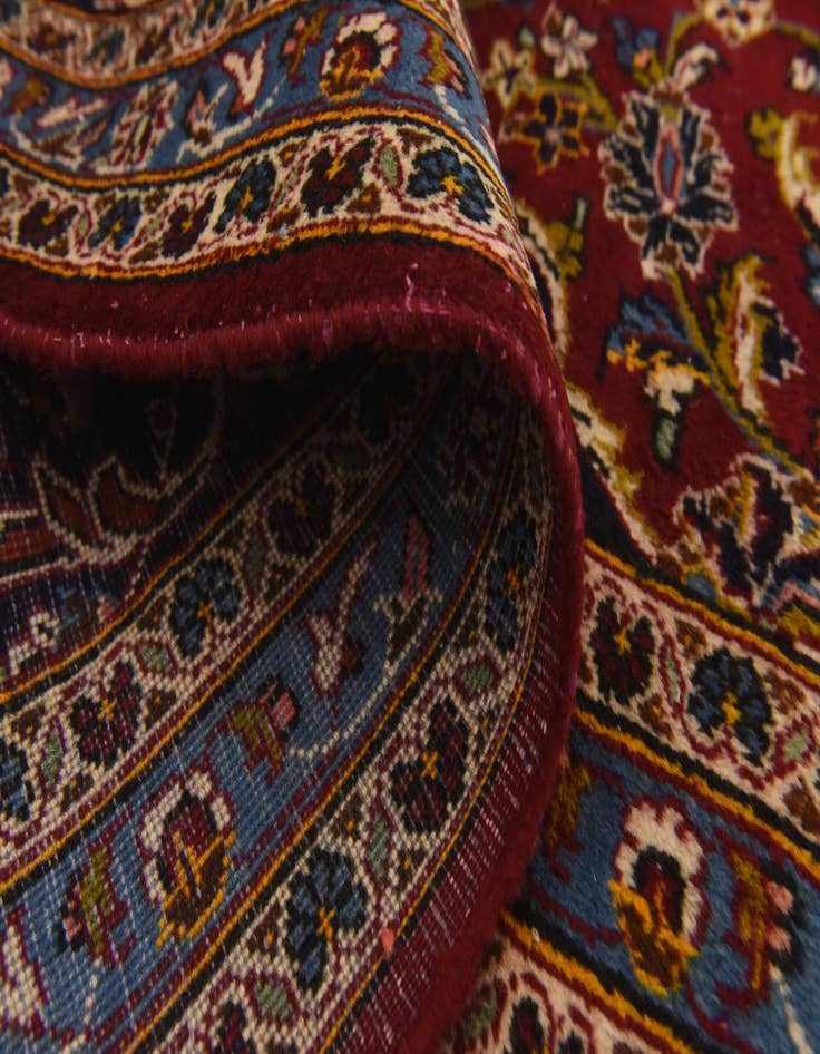 Detail image of  9' 9 x 13'  Hand Knotted Kashan Persian Wool Rug