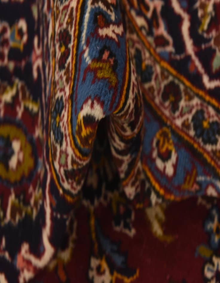 Detail image of  9' 9 x 13'  Hand Knotted Kashan Persian Wool Rug