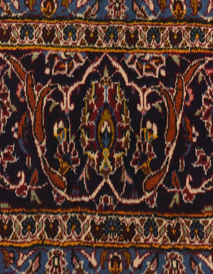 Detail image of  9' 9 x 13'  Hand Knotted Kashan Persian Wool Rug