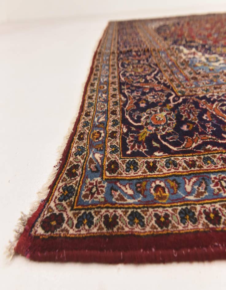 Detail image of  9' 9 x 13'  Hand Knotted Kashan Persian Wool Rug