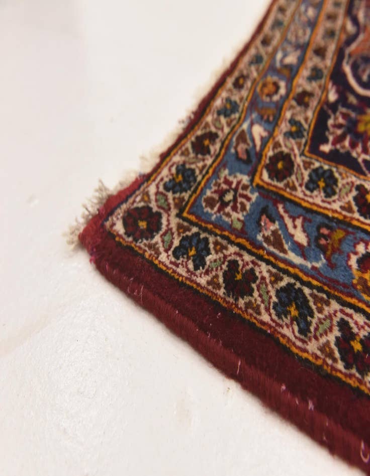 Detail image of  9' 9 x 13'  Hand Knotted Kashan Persian Wool Rug